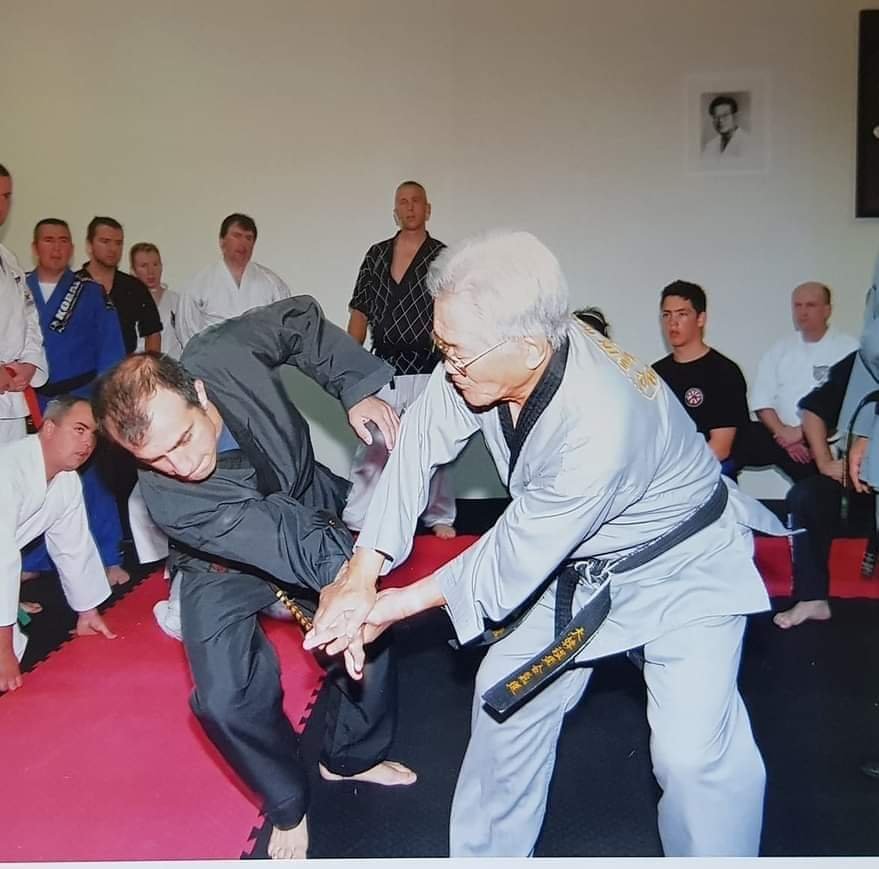 Sin Moo Hapkido founder, Doju Ji Han Jae, performing a joint lock on Joongkwan Sunsa Massan Ghorbani